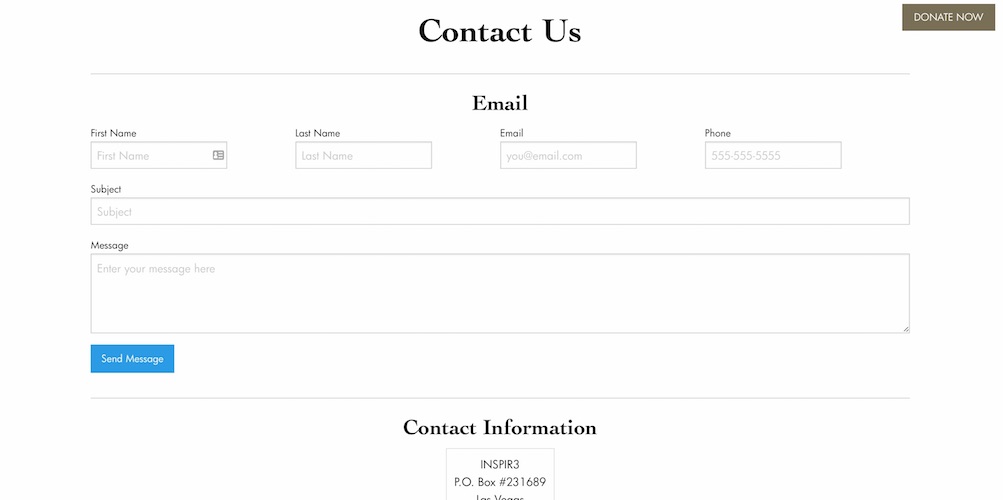 INSPIR3 Contact Page