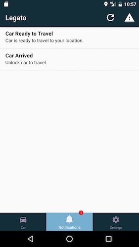Legato Car Unlock Notifications