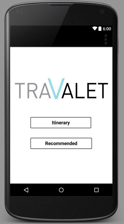 Travalet App Main Page